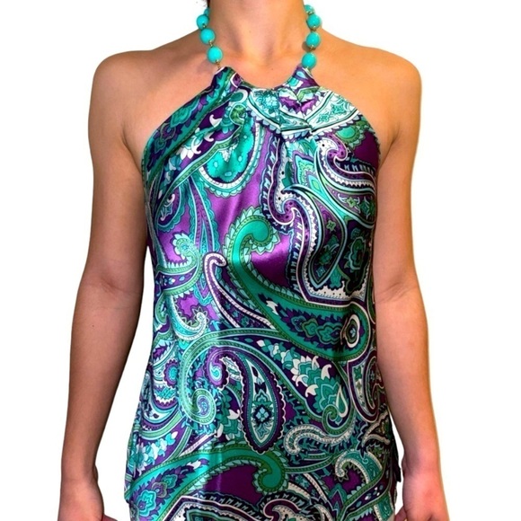 100% Silk top with necklace detail - Size 4 - Picture 1 of 3